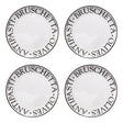 Set Of Four Noir Antipasti Plates
