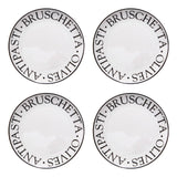 Set Of Four Noir Antipasti Plates
