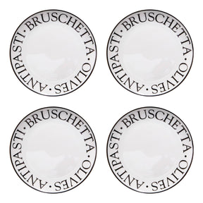Set Of Four Noir Antipasti Plates