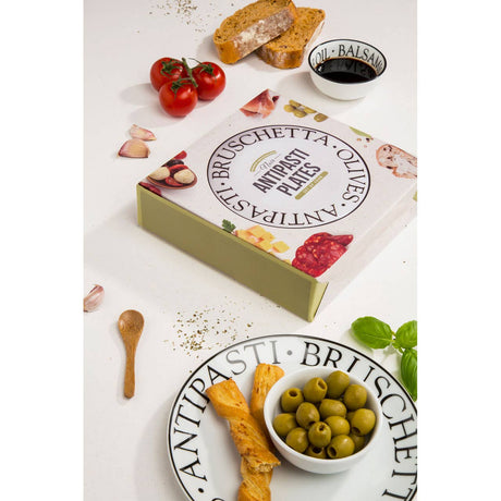 Set Of Four Noir Antipasti Plates