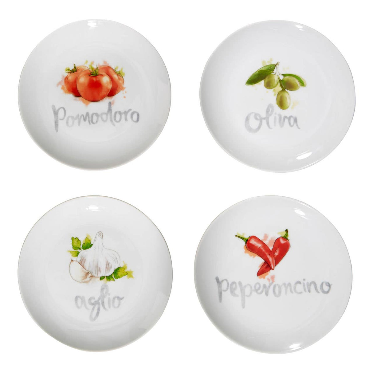 Set Of Four Italia Antipasti Plates