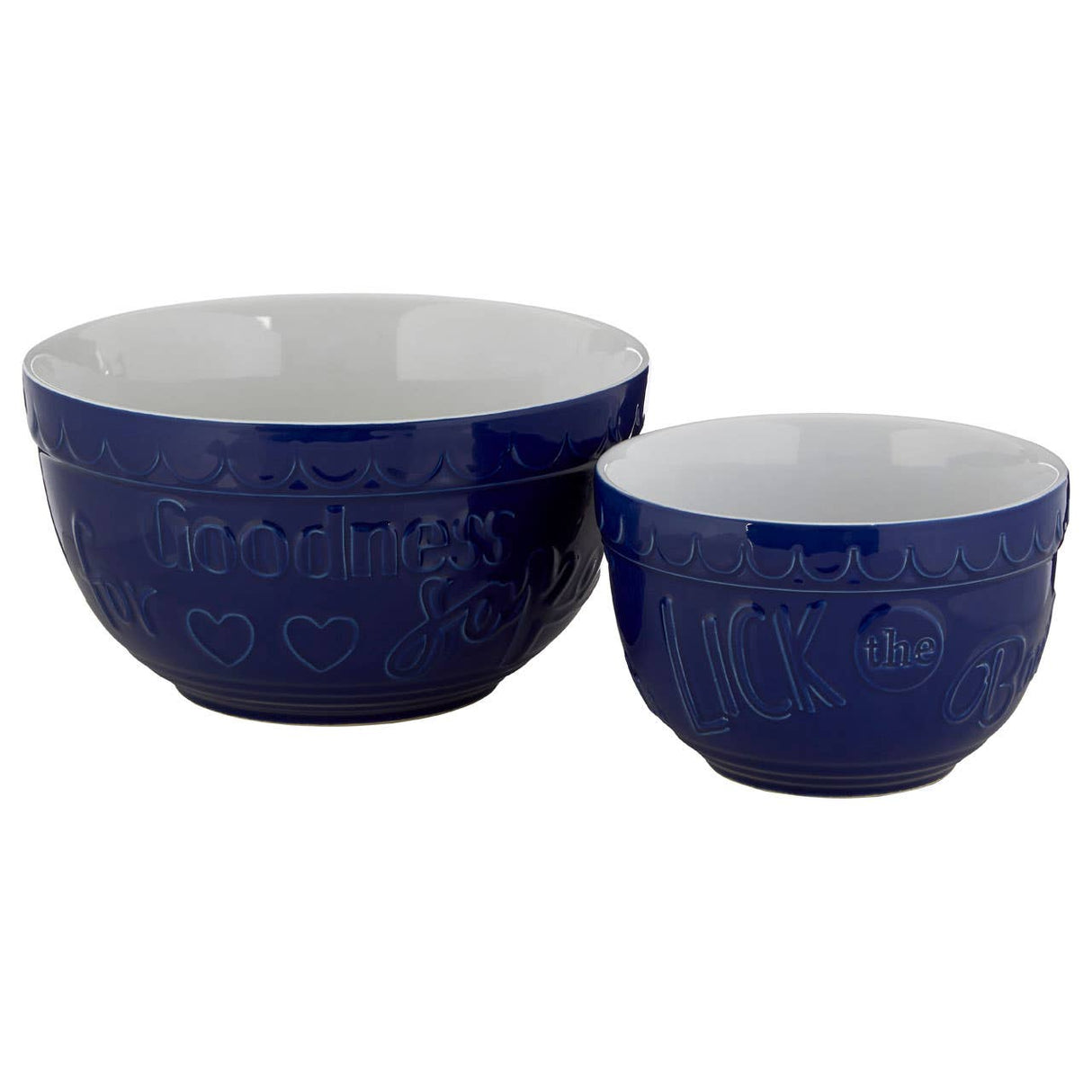 Set Of Two Gigi Blue And White Mixing Bowls