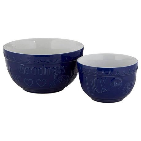 Set Of Two Gigi Blue And White Mixing Bowls