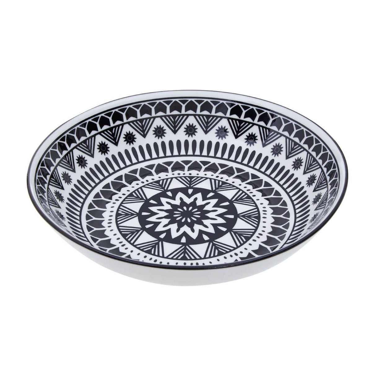 Maya 12 Piece Black And White Dinner Set