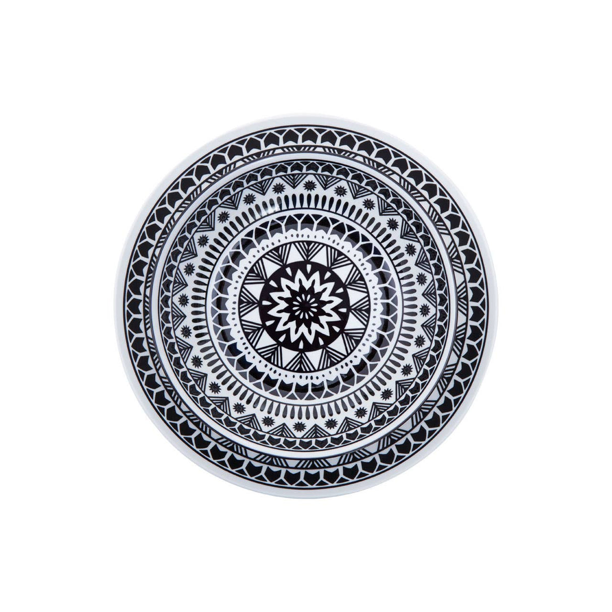 Maya 12 Piece Black And White Dinner Set