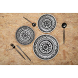 Maya 12 Piece Black And White Dinner Set