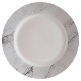 16 Pc White And Grey Marble Effect Dinner Set