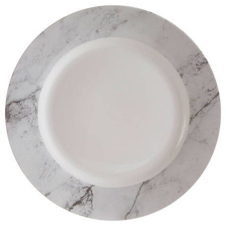 16 Pc White And Grey Marble Effect Dinner Set