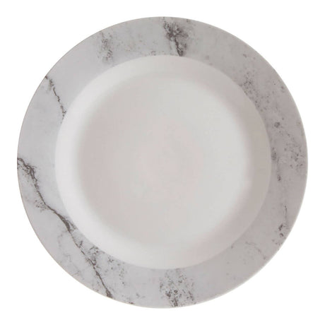 16 Pc White And Grey Marble Effect Dinner Set