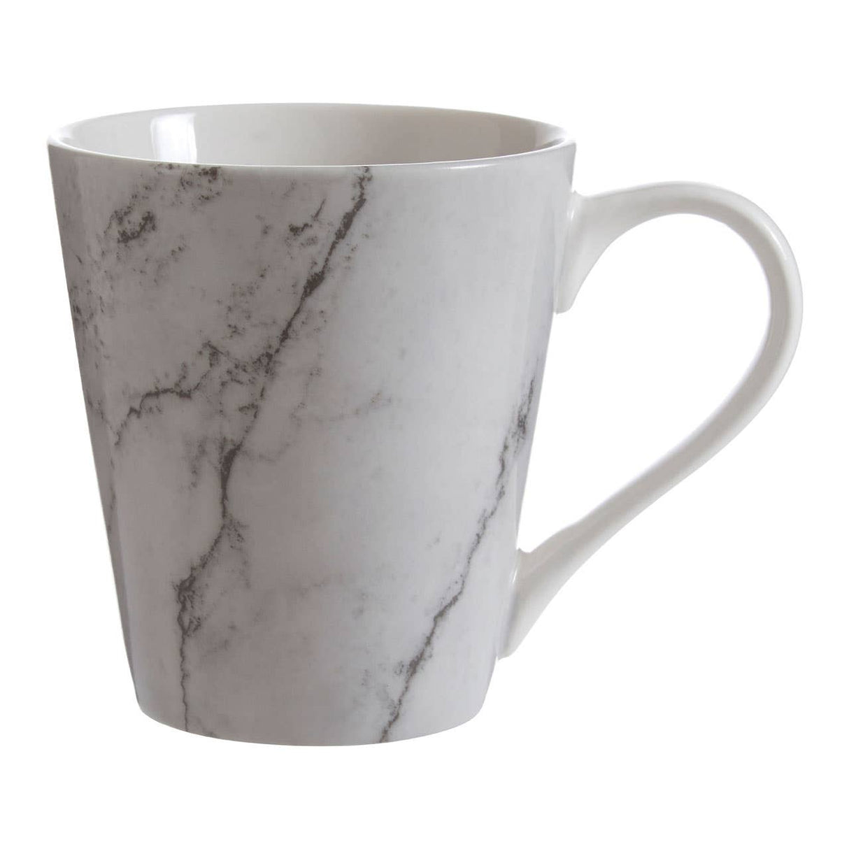 16 Pc White And Grey Marble Effect Dinner Set