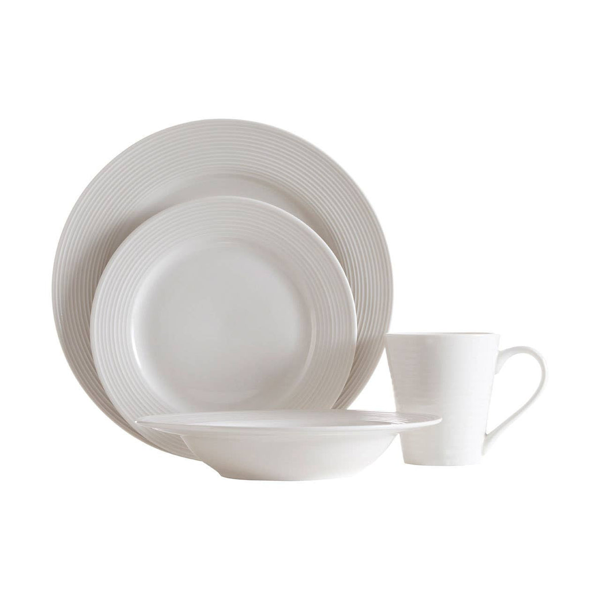 Avie 16 Piece Ribbed Dinner Set