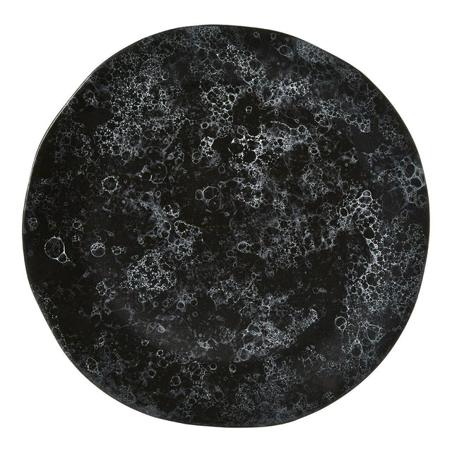 Hygge Black Faux Marble Pizza Plate