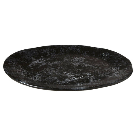 Hygge Black Faux Marble Pizza Plate