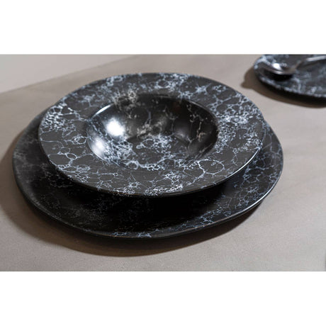 Hygge Black Faux Marble Pizza Plate