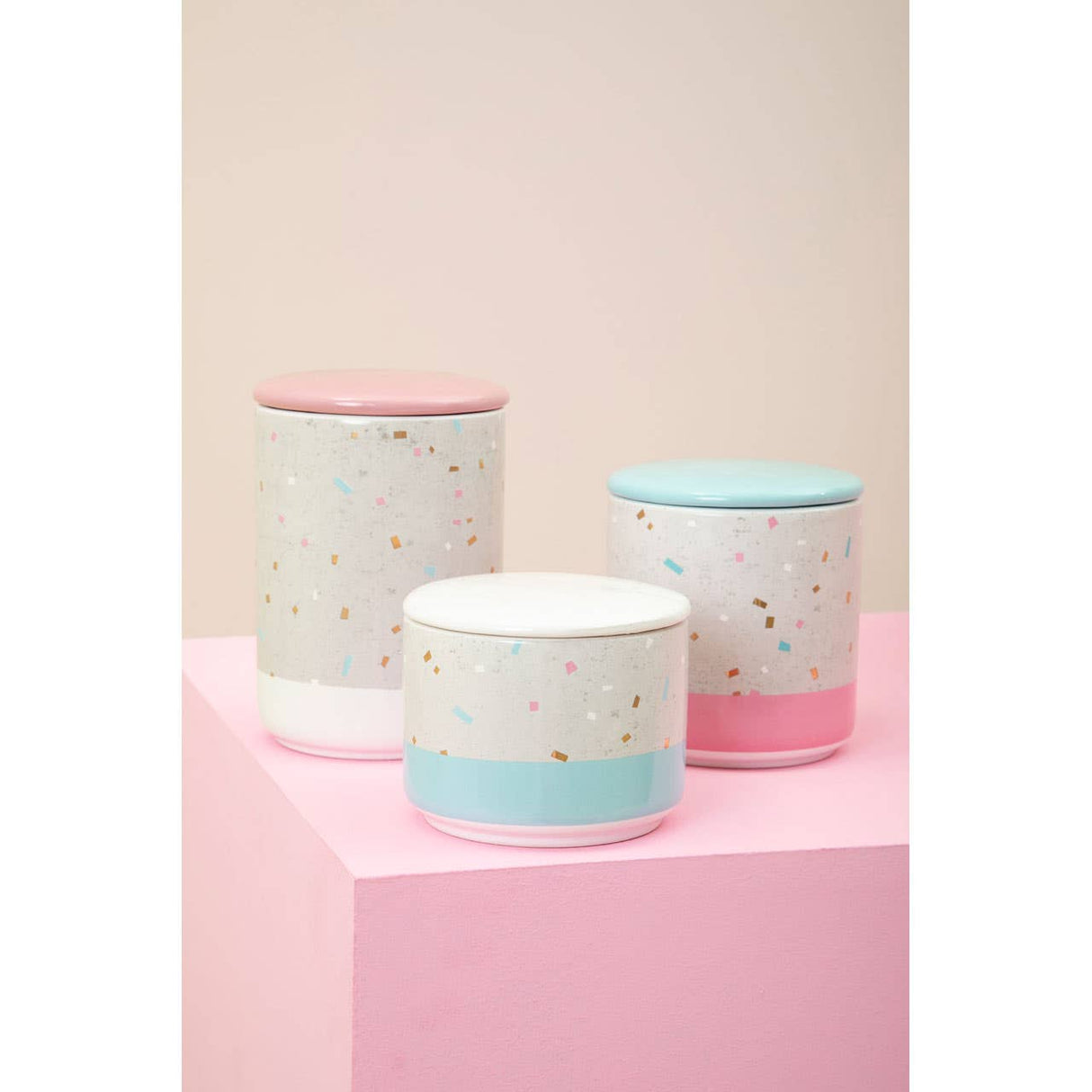Lozica Large Recycled Grey White Storage Canister