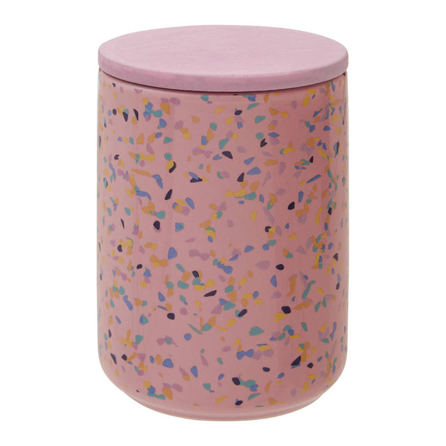 Yuki Large Pink Terrazzo Storage Canister