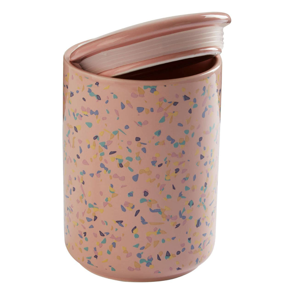 Yuki Large Pink Terrazzo Storage Canister