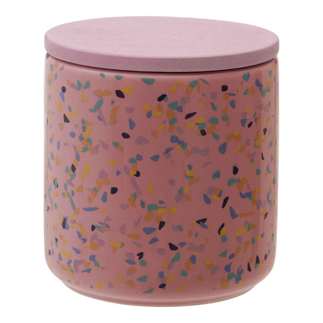Yuki Medium Pink Terrazzo Storage Canister