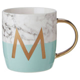 Mimo Pastel Green M Letter Monogram Mug
