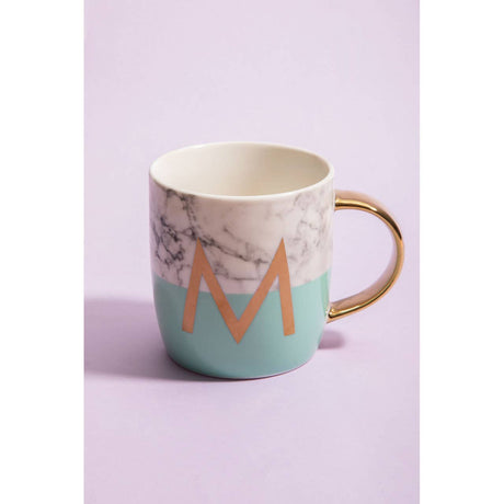 Mimo Pastel Green M Letter Monogram Mug