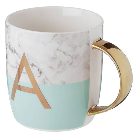 Mimo Pastel Green A Letter Monogram Mug