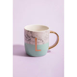 Mimo Pastel Green L Letter Monogram Mug