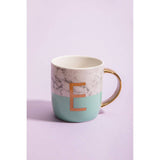 Mimo Pastel Green E Letter Monogram Mug