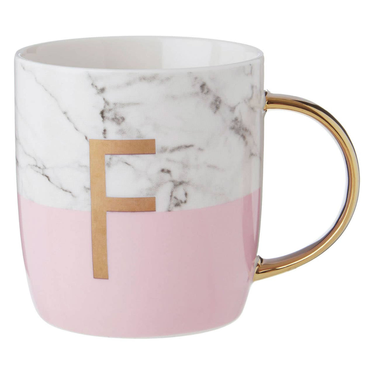 Clanbay Mimo Pastel Pink F Letter Monogram Mug – ideas4lighting