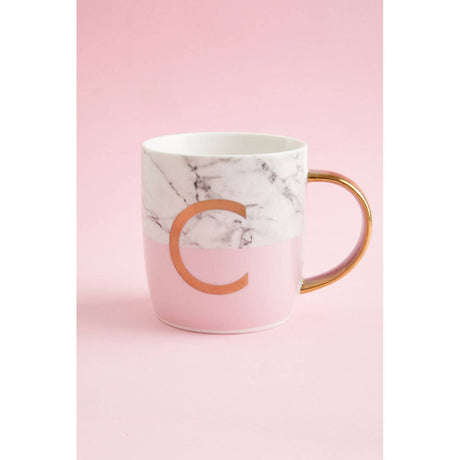 Mimo Pastel Pink C Letter Monogram Mug