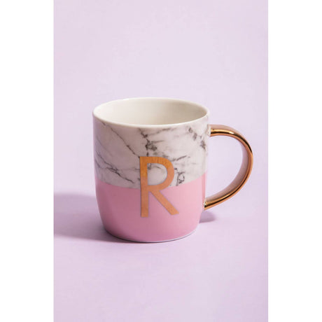 Mimo Pastel Pink R Letter Monogram Mug