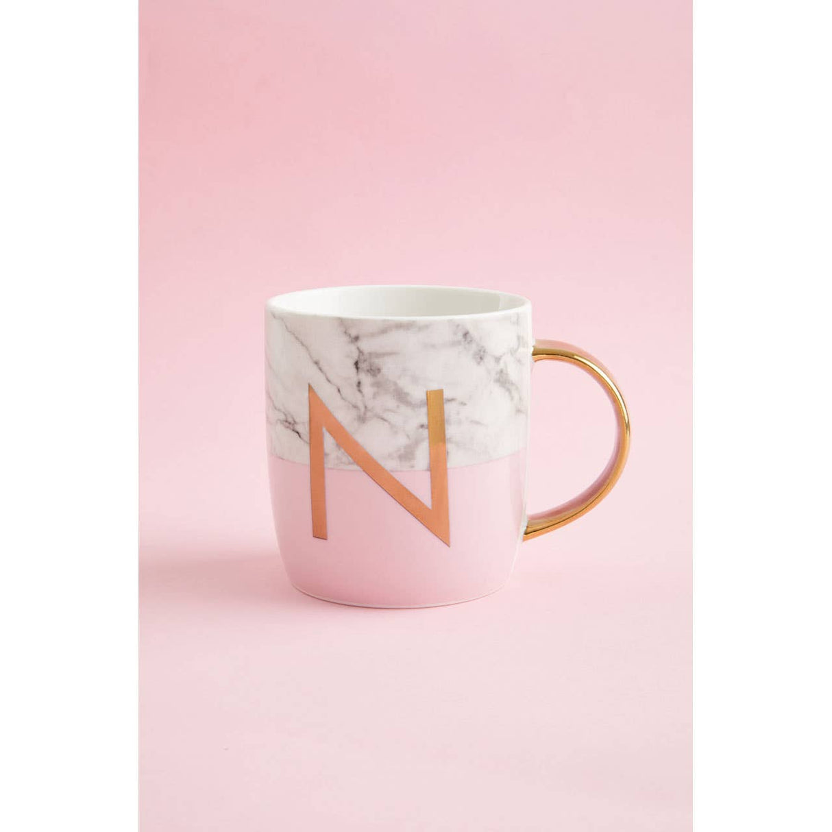 Mimo Pastel Pink N Letter Monogram Mug