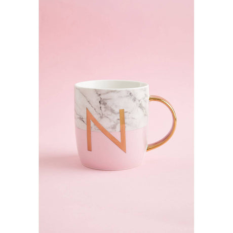 Mimo Pastel Pink N Letter Monogram Mug