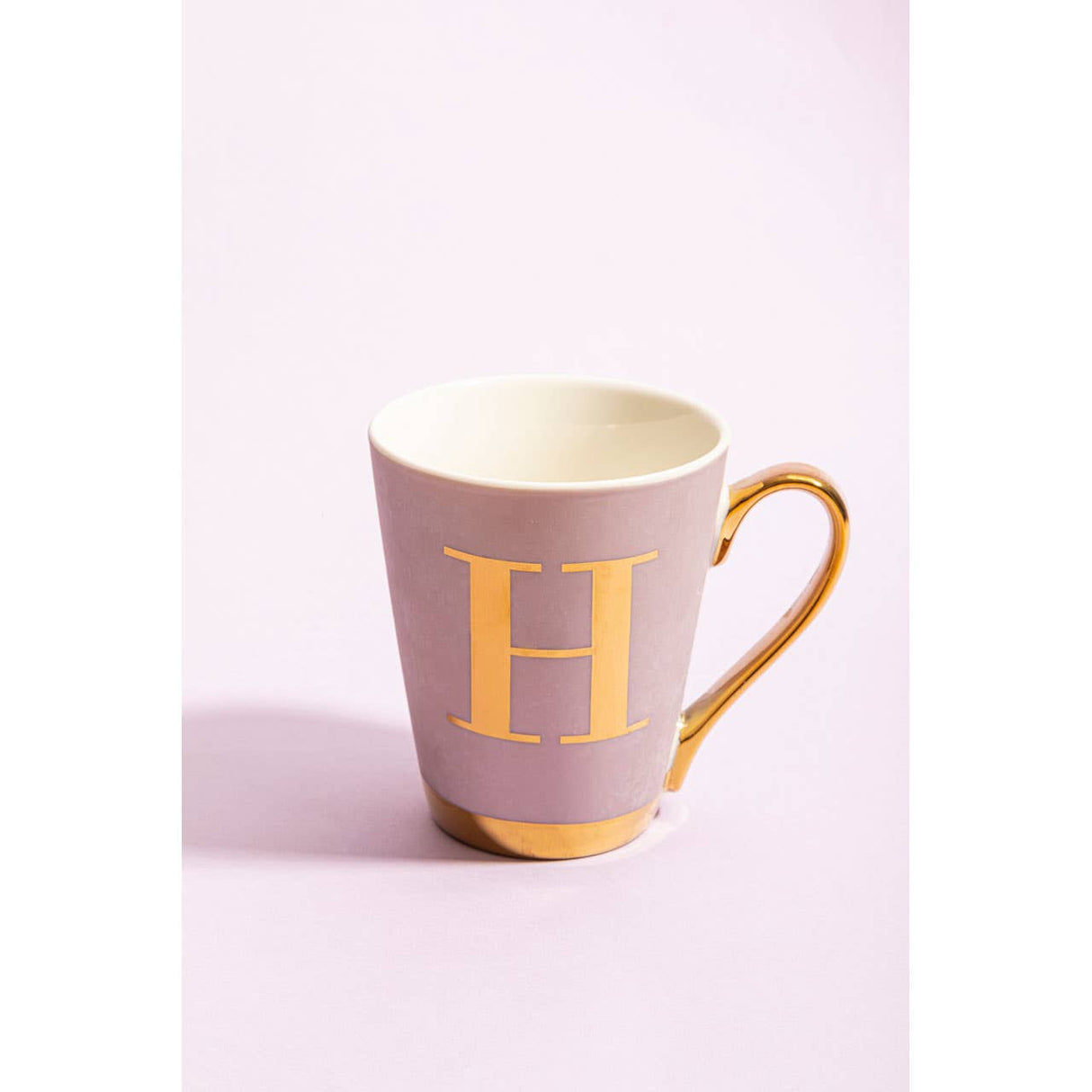 Mimo Grey Frosted Deco H Letter Monogram Mug