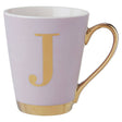 Mimo Grey Frosted Deco J Letter Monogram Mug