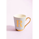 Mimo White Frosted Deco R Letter Monogram Mug