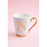 Mimo White Frosted Deco N Letter Monogram Mug