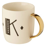 Mimo Diamond Deco K Letter Monogram Mug