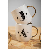 Mimo Diamond Deco J Letter Monogram Mug