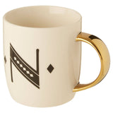Mimo Diamond Deco N Letter Monogram Mug