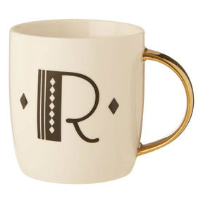 Mimo Diamond Deco R Letter Monogram Mug