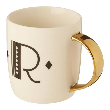 Mimo Diamond Deco R Letter Monogram Mug