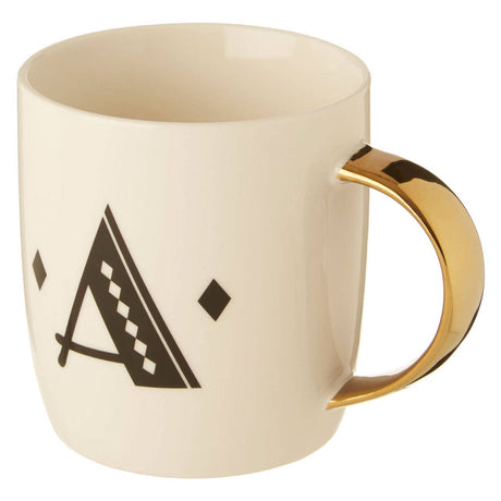 Mimo Diamond Deco A Letter Monogram Mug