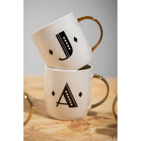 Mimo Diamond Deco A Letter Monogram Mug