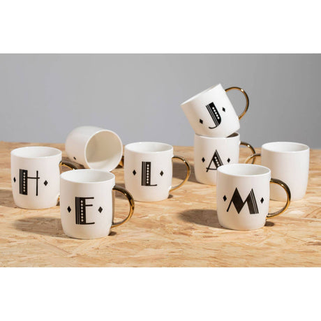 Mimo Diamond Deco M Letter Monogram Mug
