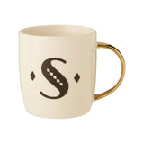 Mimo Diamond Deco S Letter Monogram Mug