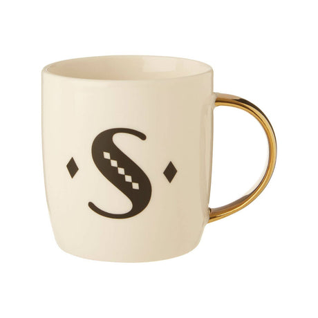 Mimo Diamond Deco S Letter Monogram Mug