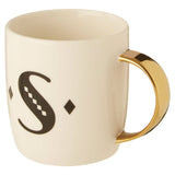 Mimo Diamond Deco S Letter Monogram Mug