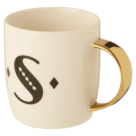 Mimo Diamond Deco S Letter Monogram Mug