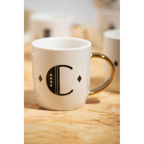 Mimo Diamond Deco C Letter Monogram Mug