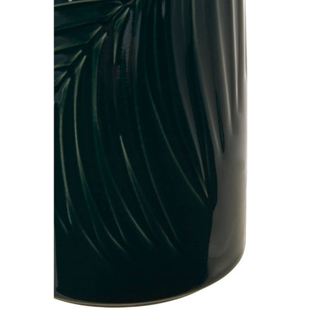 Bali Dark Green Medium Storage Jar With Bamboo Lid